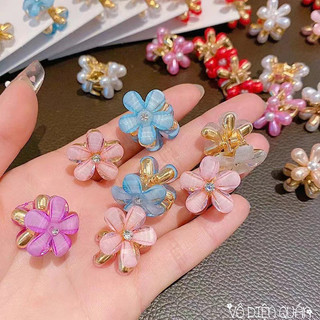 1c Kẹp Tóc Hình Hoa Mini Kẹp Tóc Càng Cua Đính Đá Thời Trang Hàn Quốc Dễ Thương Cho Nữ và Cho Bé Gái