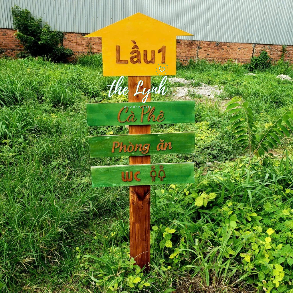 Bảng mũi tên gỗ chỉ đường,biển trang trí quán(Free Thiết kế) - LYNHDECOR