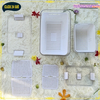 Bộ 2 Hộp Đựng Thực Phẩm - Có Khay Ráo Nước 💓