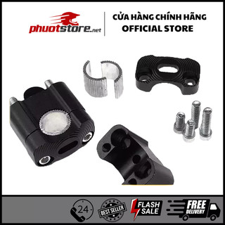 Cùm nâng ghi đông, cục nâng ghi đông xe máy rizoma nhôm màu đen phi 22 - 28mm