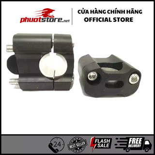 Cùm nâng ghi đông, cục nâng ghi đông xe máy rizoma nhôm màu đen phi 22 - 28mm
