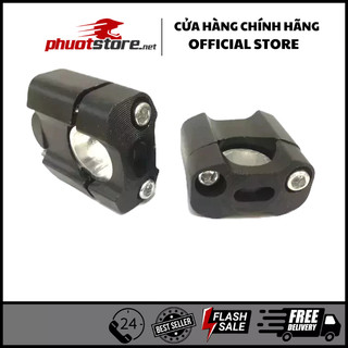 Cùm nâng ghi đông, cục nâng ghi đông xe máy rizoma nhôm màu đen phi 22 - 28mm