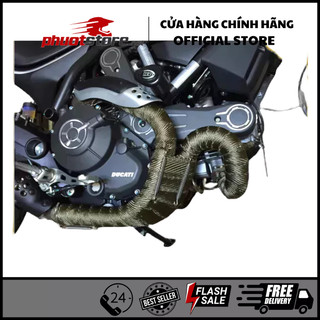 Vải cuốn pô , che cổ pô xe máy chịu nhiệt 1m, 5m,10m cho yb125 pg1 các dòng xe classic