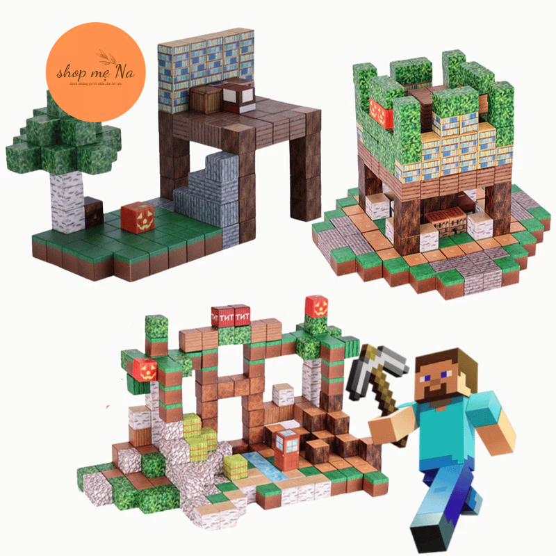 [Tặng nhân vật] Set 50 Khối Block Minecraft Nam Châm Từ Tính - Đồ Chơi ...
