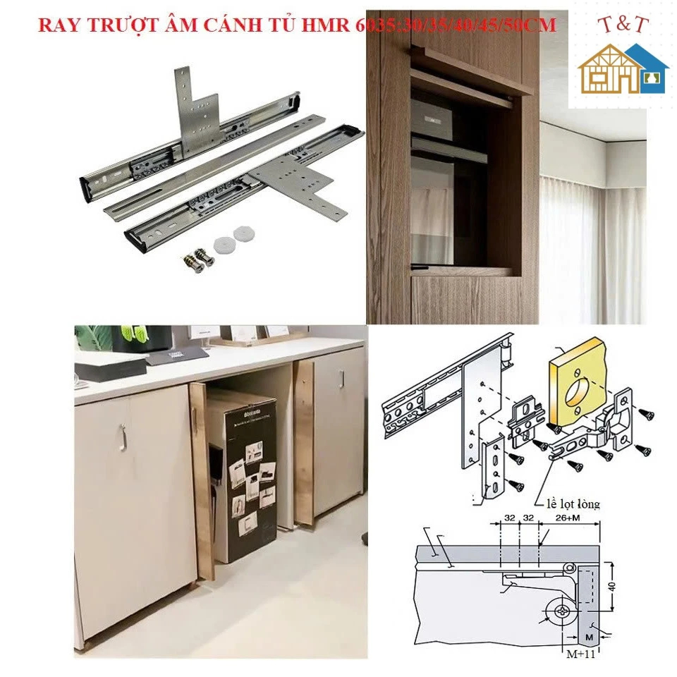 Ray trượt âm giấu cánh tủ 6035 | Shopee Việt Nam