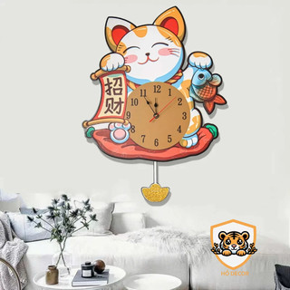 [GA]( HÀNG LOẠI 1) Đồng hồ mèo thần tài lắc đuôi, quà tặng ý nghĩa, đồng hồ trang trí phòng khách, phòng ngủ, cửa hàng