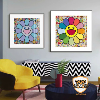 [EH] Tranh hoa mặt cười tươi 7 sắc cầu vồng rực rỡ, tranh treo tường decor nhà cửa, phòng khách, phòng ngủ, quà tặng