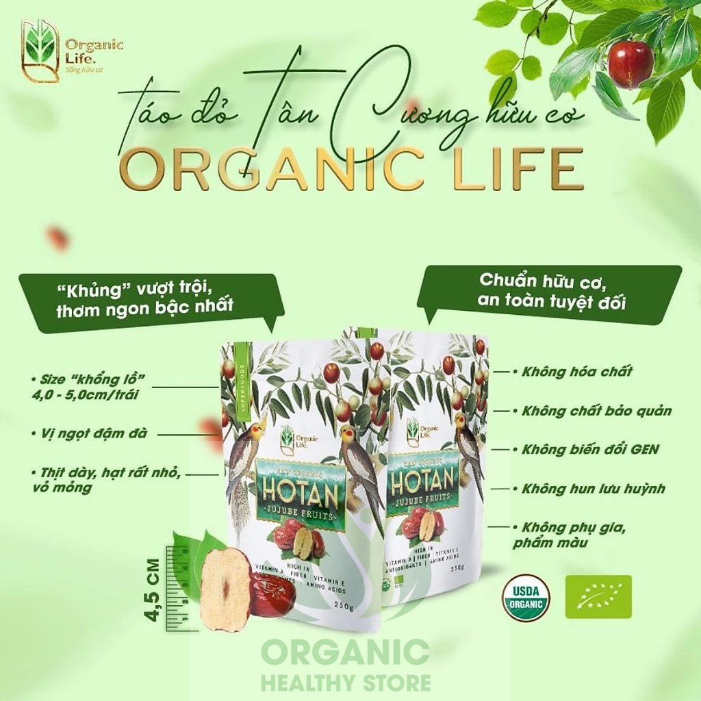 Táo đỏ hữu cơ Organic Jujube Green Nature/ C'lavie/ Organic Life