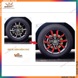 Decal dán mâm civic 1.8G (5 bánh)