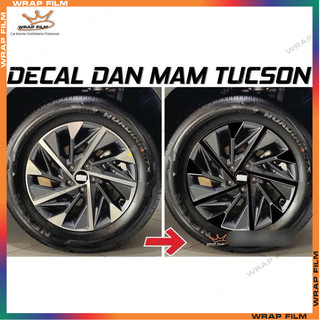 Decal dán mâm Tucson 2022-2023 dầu (Bộ 5 bánh)