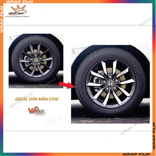 Decal dán mâm civic 1.8G (5 bánh)