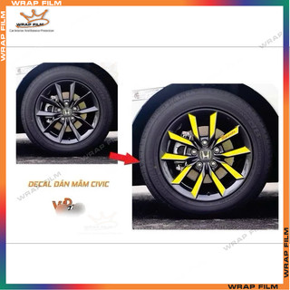 Decal dán mâm civic 1.8G (5 bánh)