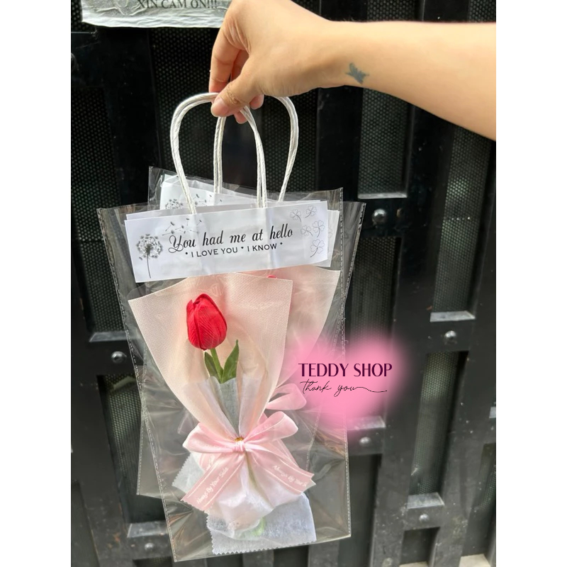 [ CÓ HỎA TỐC ] Hoa TuLip 1 Bông Kèm Túi