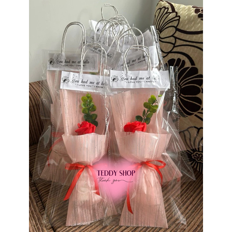 Hoa Hồng Sáp 1 Bông (Kèm Túi)
