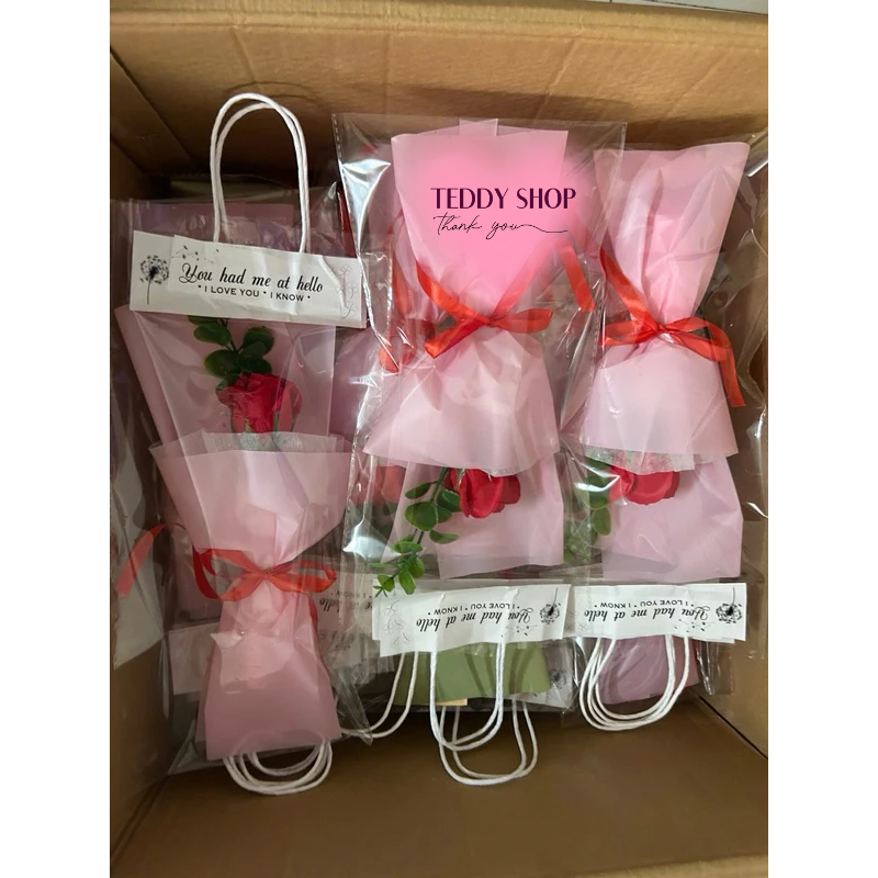 Hoa Hồng Sáp 1 Bông (Kèm Túi)