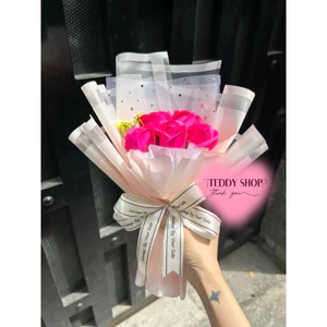 BÓ HOA HỒNG SÁP THƠM 5 BÔNG THÀNH PHẨM