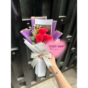 BÓ HOA HỒNG XỐP 3 BÔNG