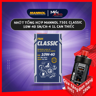 Nhớt Tổng Hợp giúp đi êm, bền bỉ, bốc hơn - Mannol Classic 7501 10w40 HC Synthetic + Ester - Mvn Auto