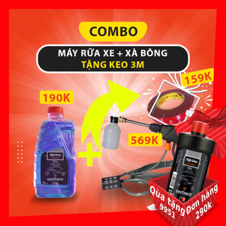 COMBO 9 TẶNG KEO 3M - Dung dịch rửa xe + Máy rửa xe không dây dùng pin Lithium - Mvn Auto