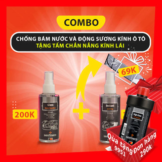COMBO 8 TẶNG TẤM CHE NẮNG - Bình xịt nano chống bám nước và đọng sương kính ô tô Senfineco 9945 + 9963 - Mvn Auto