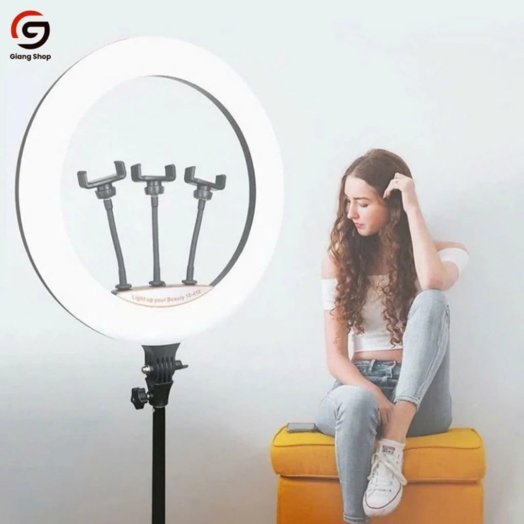 BỘ ĐÈN TRÒN LIVESTREAM LJJ 26 33 36 45cm [CAO CẤP]  KÍCH THƯỚC LỚN | 3 Kẹp, 3 Chế Độ Sáng