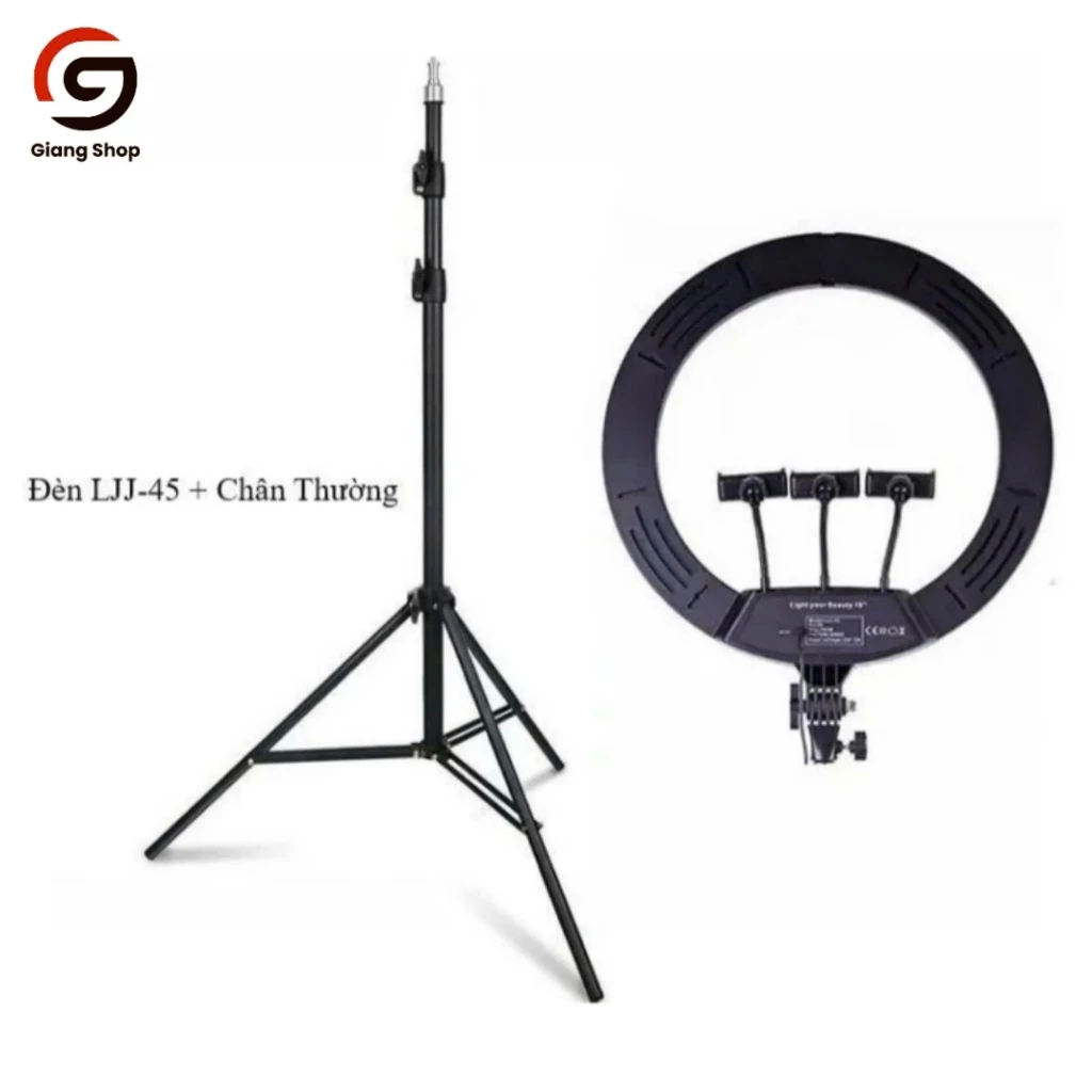 BỘ ĐÈN TRÒN LIVESTREAM LJJ 26 33 36 45cm [CAO CẤP]  KÍCH THƯỚC LỚN | 3 Kẹp, 3 Chế Độ Sáng