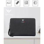 Ví Cầm Tay Nam Khóa Vân Tay Da Bò, Clutch Nam Hàng Hiệu WilliamPoLo Túi kẹp nách nam Cao Cấp WLC18 size 25.5cm — ảnh 3