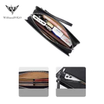 Ví Cầm Tay Nam Khóa Vân Tay Da Bò, Clutch Nam Hàng Hiệu WilliamPoLo Túi kẹp nách nam Cao Cấp WLC18 size 25.5cm — ảnh 6