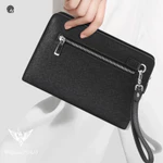 Ví Cầm Tay Nam Khóa Vân Tay Da Bò, Clutch Nam Hàng Hiệu WilliamPoLo Túi kẹp nách nam Cao Cấp WLC18 size 25.5cm — ảnh 7