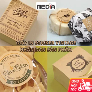 Giấy In Nhãn Dán Media Mặt Kraft Mờ (Kraft Matte) A4 (21x30) 80gsm 50/100 Tờ Kraft Decal Sticker