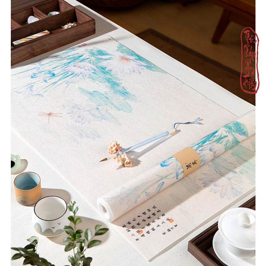 TPAT - Thảm nỉ viết chữ vẽ tranh in nền hoa trúc trang trí bàn học góc làm việc - thảm lót thư pháp FRESHIP