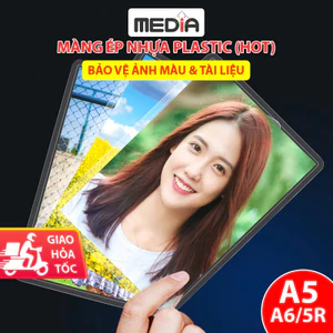 Giấy Ép Plastic Media A6/A5/5R 100 Tờ Dày 40/60/80 Micro, Màng Plastic A6 Màng Ép Nhựa Laminating