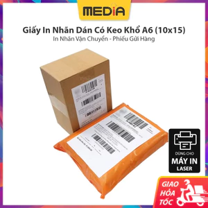 Giấy In Nhãn Dán Media Mặt Mờ (Matte) A6 (10x15) 80gsm 100 Tờ, Giấy In Sticker Dùng Cho Máy In Laser