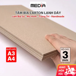 Bìa carton lạnh Media dày 3mm tấm bìa lạnh làm mô hình handmade bìa cứng giấy bồi sổ note bìa kraf