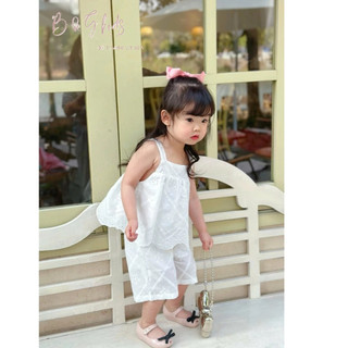 [B&G] Sét bộ thêu trắng tiểu thư sang chảnh cho bé gái từ 1-10 tuổi(10-40kg)