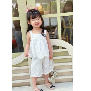 [B&G] Sét bộ thêu trắng tiểu thư sang chảnh cho bé gái từ 1-10 tuổi(10-40kg)
