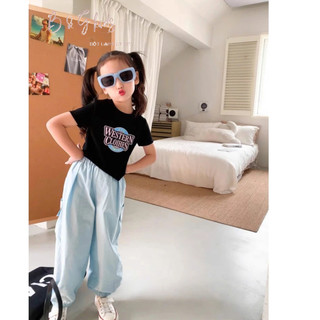 [B&G] Sét áo ngắn vạt+ quần kaki túi hộp chất cotton 4 chiều cho bé gái từ 2-12 tuổi(12-42kg)