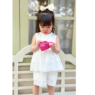 [B&G] Sét bộ thêu trắng tiểu thư mùa hè cho bé gái đi học đi chơi từ 1-10 tuổi ( 10-40kg)