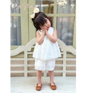 [B&G] Sét bộ thêu trắng tiểu thư mùa hè cho bé gái đi học đi chơi từ 1-10 tuổi ( 10-40kg)