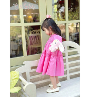 [B&G] Đầm váy baby smock ngực phối bèo màu hồng+ vàng cho bé gái từ 10-40kg(1-10 tuổi)