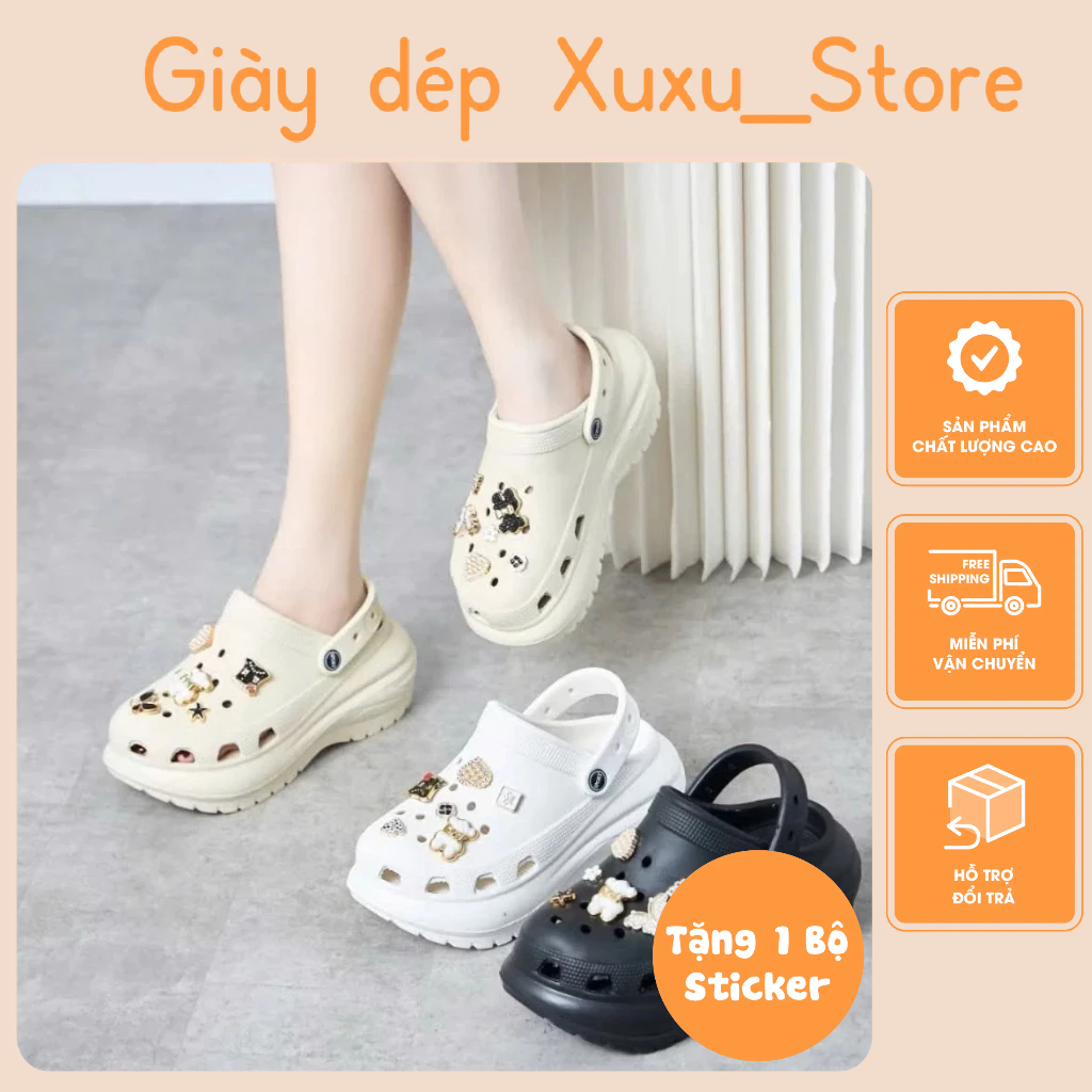 Dép sục nữ đế bánh mỳ cao 6cm Dép Cross Band chất liệu Eva siêu nhẹ ...