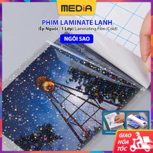 Phim Laminate Lạnh A4 Media Bề Mặt Ngôi Sao Dạ Quang Khổ 21.5 x 32cm Màng Ép Halogram 7 Màu