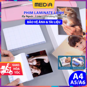 Phim Laminate Lạnh Media A4/A5/A6 100 Tờ, Màng Ép Nhựa 1 Lớp Cán Ảnh Màu, Laminating Film Cold