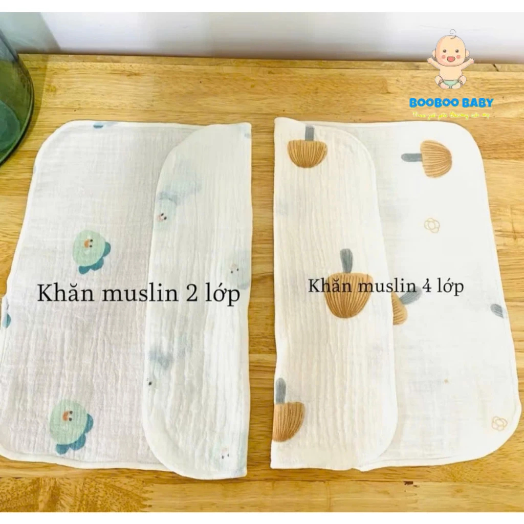 Set 5 khăn xô và set 10 khăn xô muslin 2 lớp và 4 lớp siêu thấm hút,mềm mại dành cho bé sơ sinh(size 28x28cm) BB245