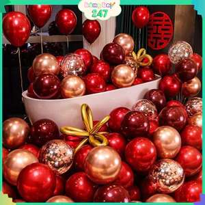 Combo Mix 30 Quả Bóng Nhũ, Bóng Kim Tuyến – Set Trang Trí Phòng Cưới Lãng Mạn, Sang Trọng BB6