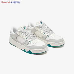 Giày thể thao nữ DECATHLON CJ80 xám/trắng/xanh lá mã 8803375