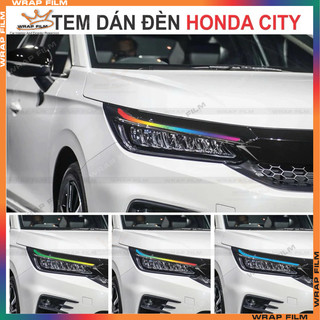 Tem dán đổi màu đèn Honda City 2022-2026 (1 bộ 2 bên) - Decal cao cấp không phai màu không để lại keo