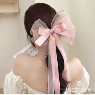 Kẹp tóc nơ voan hoa nhài khí chất sang trọng dành cho nữ dự tiệc phong cách thanh lịch