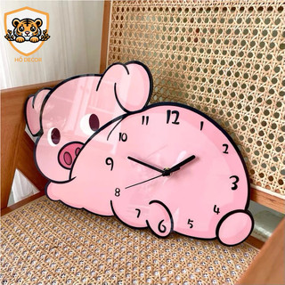 [CE] Đồng hồ dễ thương heo con trang trí đồng hồ treo tường mẫu giáo phòng khách phòng trẻ em kim trôi nhẹ