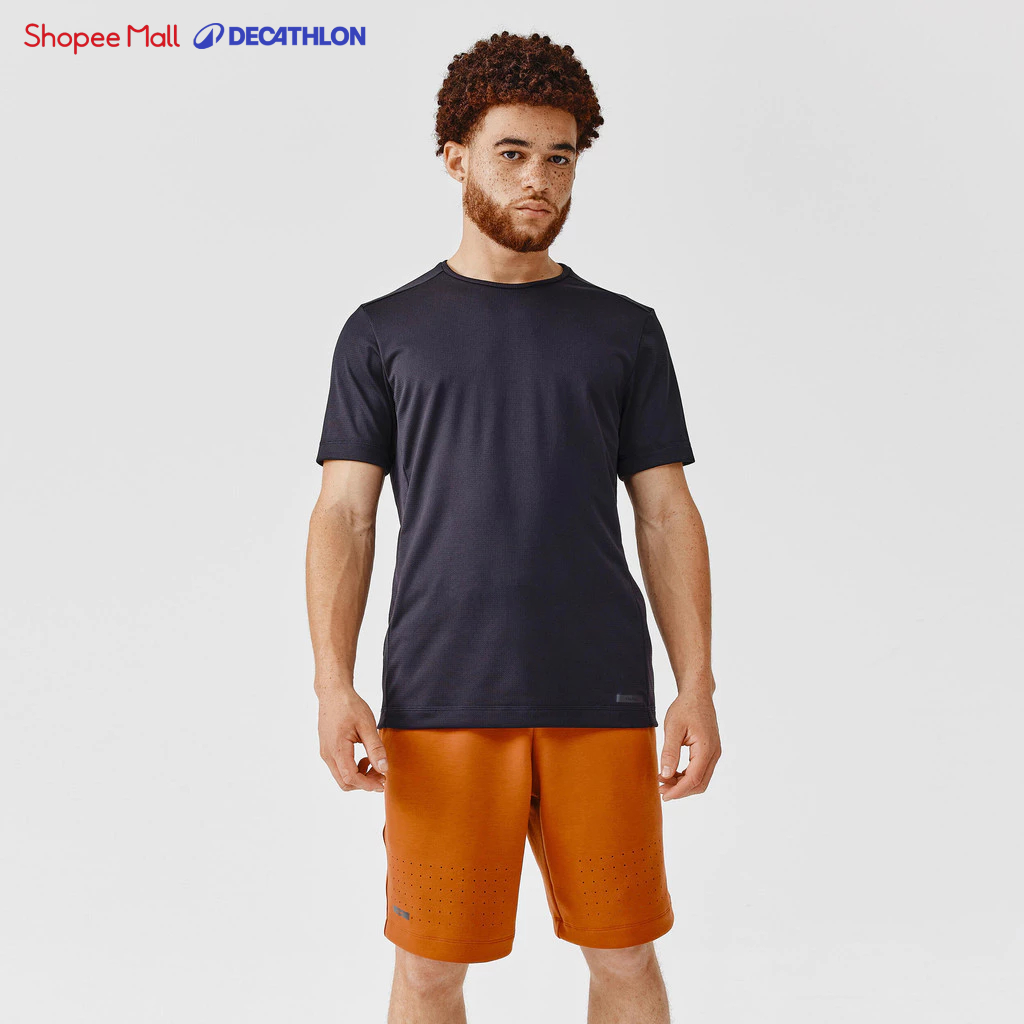 Ảnh Áo thun thể thao nam DECATHLON run dry chuyên chạy bộ, nhanh khô đen 1